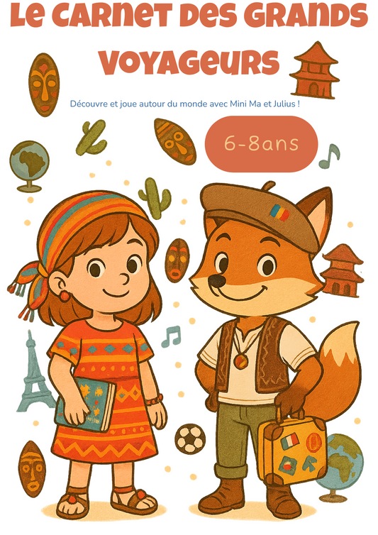 🌍 Kit d'activités à imprimer - Tour du Monde (6-8 ans)